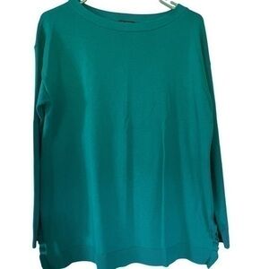 - Talbots cotton rayon long sleeved  classic green lightweight  tunic in size LP